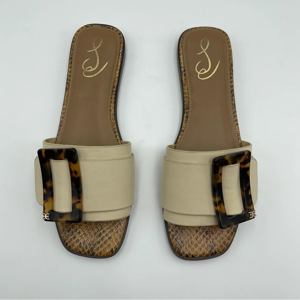 Sam Edelman Inez Slide-SZ 8M-Sand Leather Sandals- MSRP $120 - Picture 5 of 13